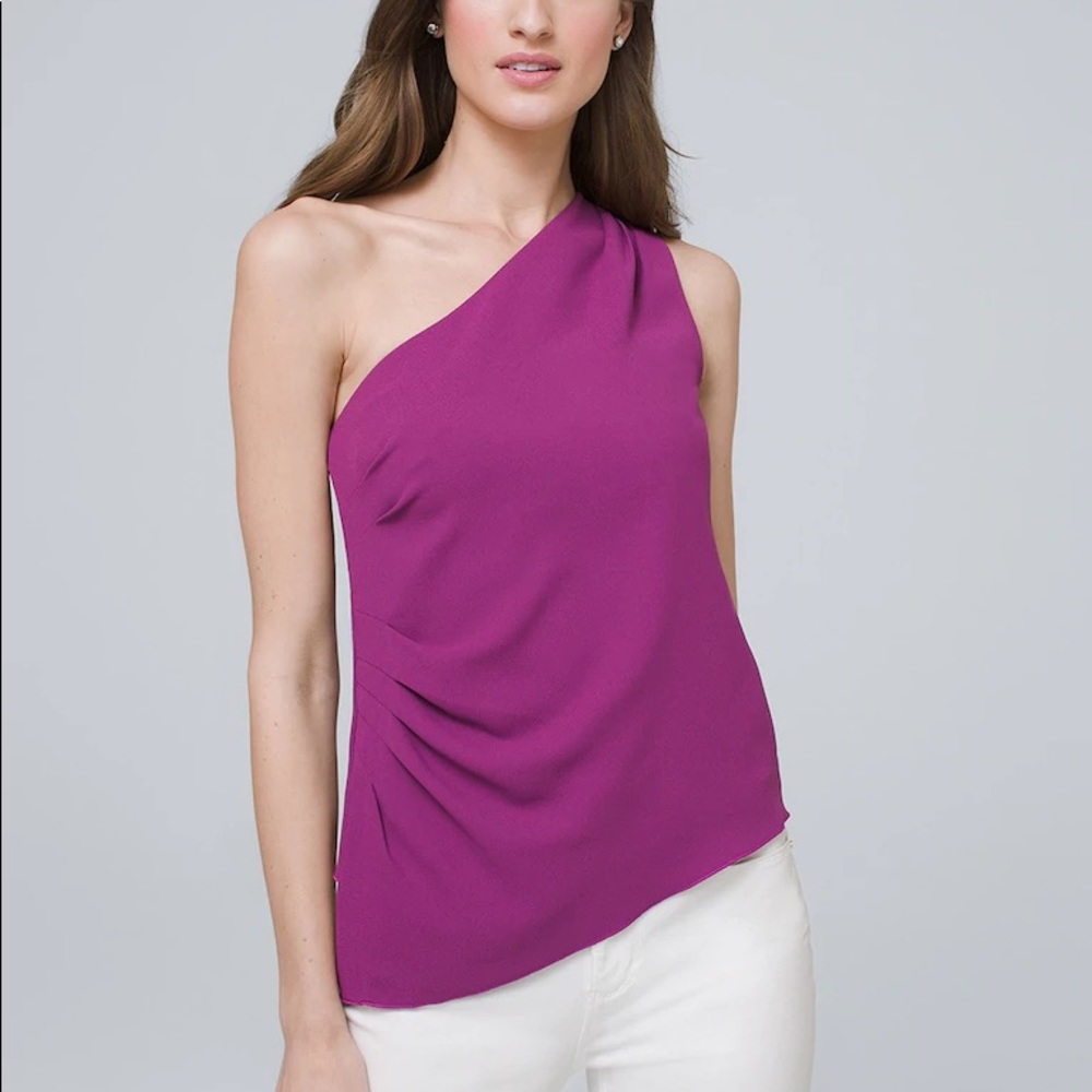 White House Black Market One Shoulder Bodice Top